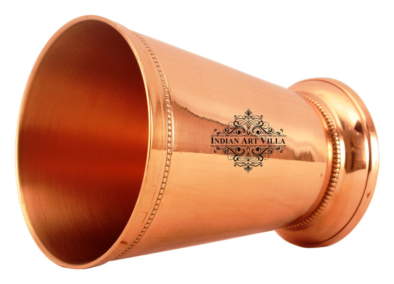 Pure Copper Big Top Glass with 2 Designer Rings  300ML