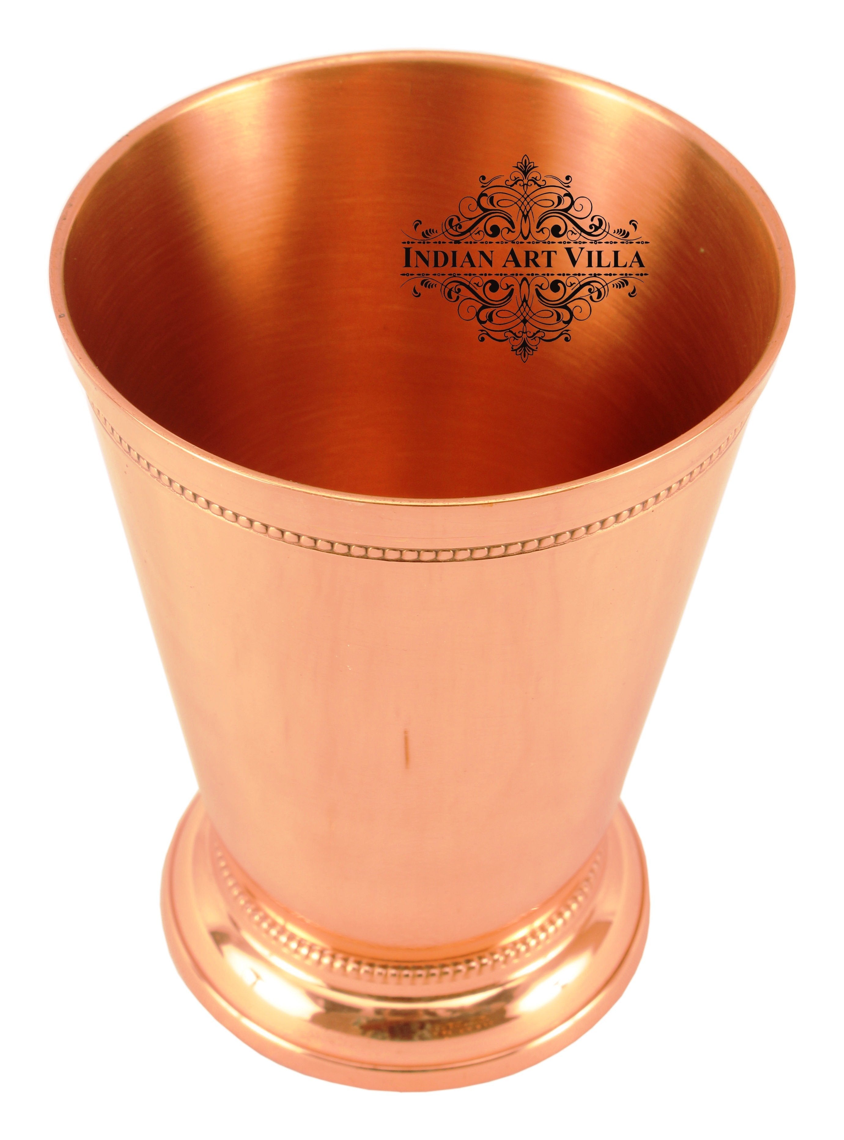 Pure Copper Big Top Glass with 2 Designer Rings  300ML