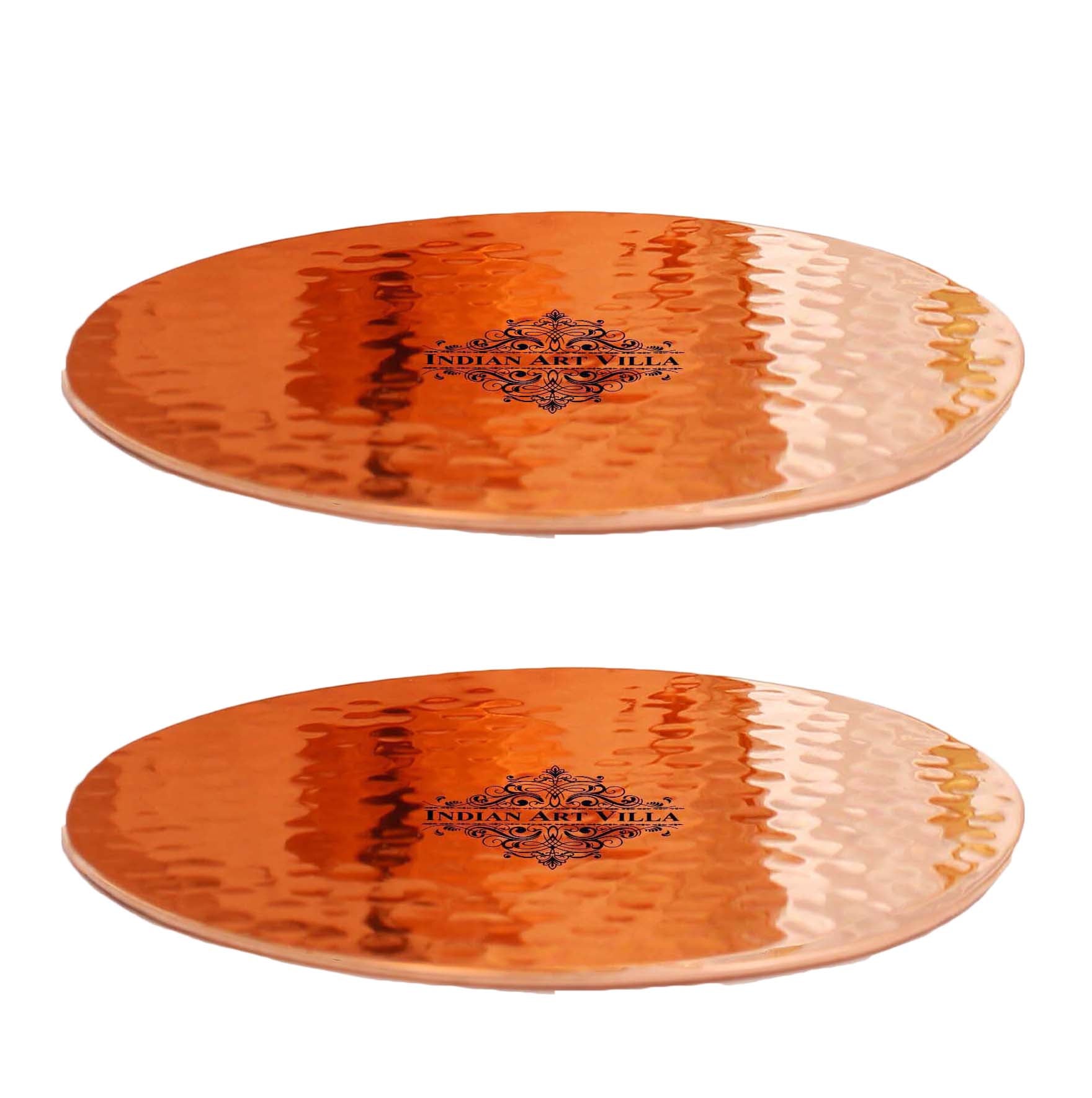 Pure Hammered Design Copper Coaster For Copper Mugs 8.89 cm Brown