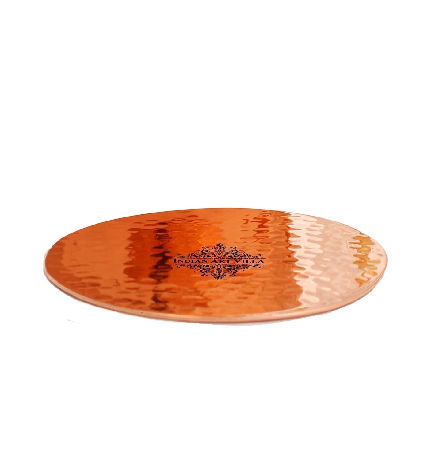 Pure Hammered Design Copper Coaster For Copper Mugs 8.89 cm Brown