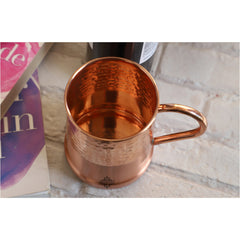 Pure Copper Moscow Mule Beer Mug With Half Lecquer & Hammer Mug Design , Best for Beer Cocktail Parties, Barware, Volume-600ML