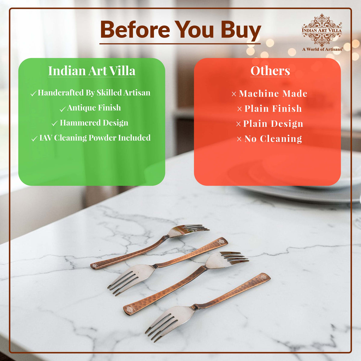 Steel Copper Desert Fork- Antique Finish Design