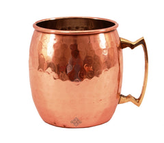 Set of 2 Copper Nickel Round Hammered Moscow Mule Beer Mug Cup 530 ML (18 Oz each) - Hotel Restaurant Barware