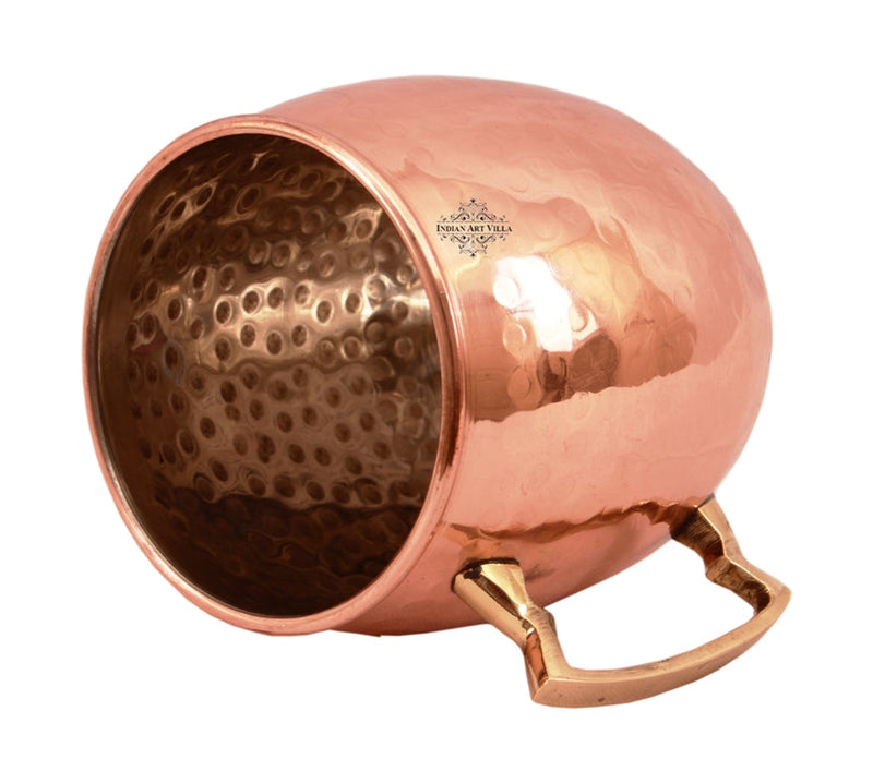 Set of 2 Copper Nickel Round Hammered Moscow Mule Beer Mug Cup 530 ML (18 Oz each) - Hotel Restaurant Barware
