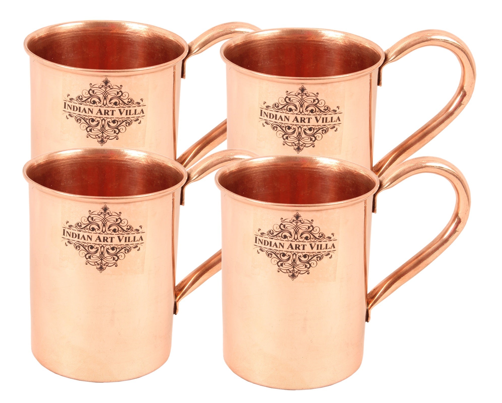 Set of 4 Pure Copper Plain Moscow Mule Mug Cup 415 ML (14 Oz) each - Beer Bar, Restaurant, Hotels