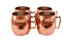 Set of 4 Copper Nickel Round Hammered Moscow Mule Mug Cup 18 Oz each - Hotel Restaurant Bar