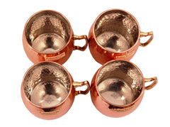 Set of 4 Copper Nickel Round Hammered Moscow Mule Mug Cup 18 Oz each - Hotel Restaurant Bar