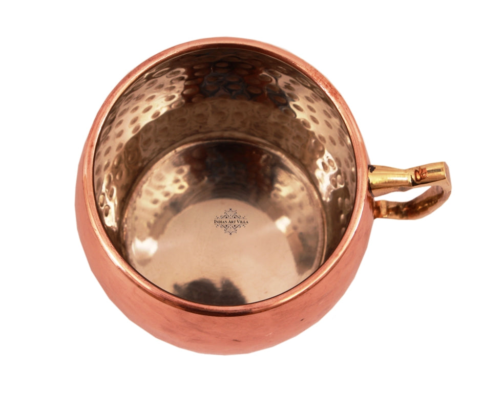 Set of 4 Copper Nickel Round Hammered Moscow Mule Mug Cup 18 Oz each - Hotel Restaurant Bar