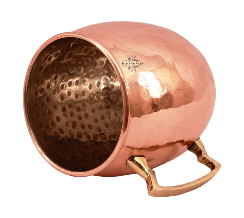 Set of 4 Copper Nickel Round Hammered Moscow Mule Mug Cup 18 Oz each - Hotel Restaurant Bar