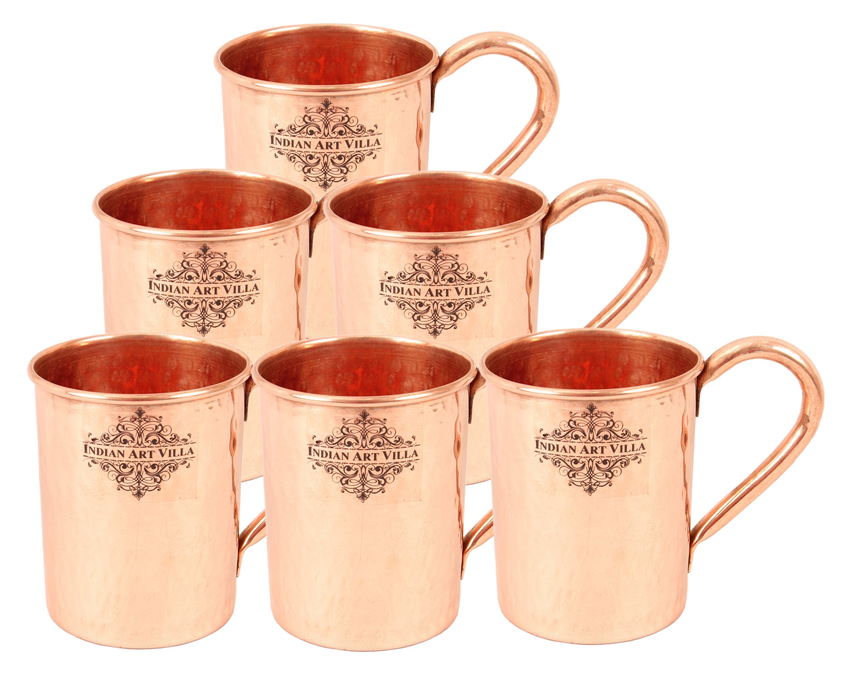 Set of 6 Pure Copper Moscow Mule Mug Cup 415 ML (14 Oz) each - Hotel, Restaurant, Bar