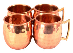 Set of 4 Pure Copper Shot Round Mug Cup|Serving Drinking Vodka Taquila Shots|Volume 50 ML each