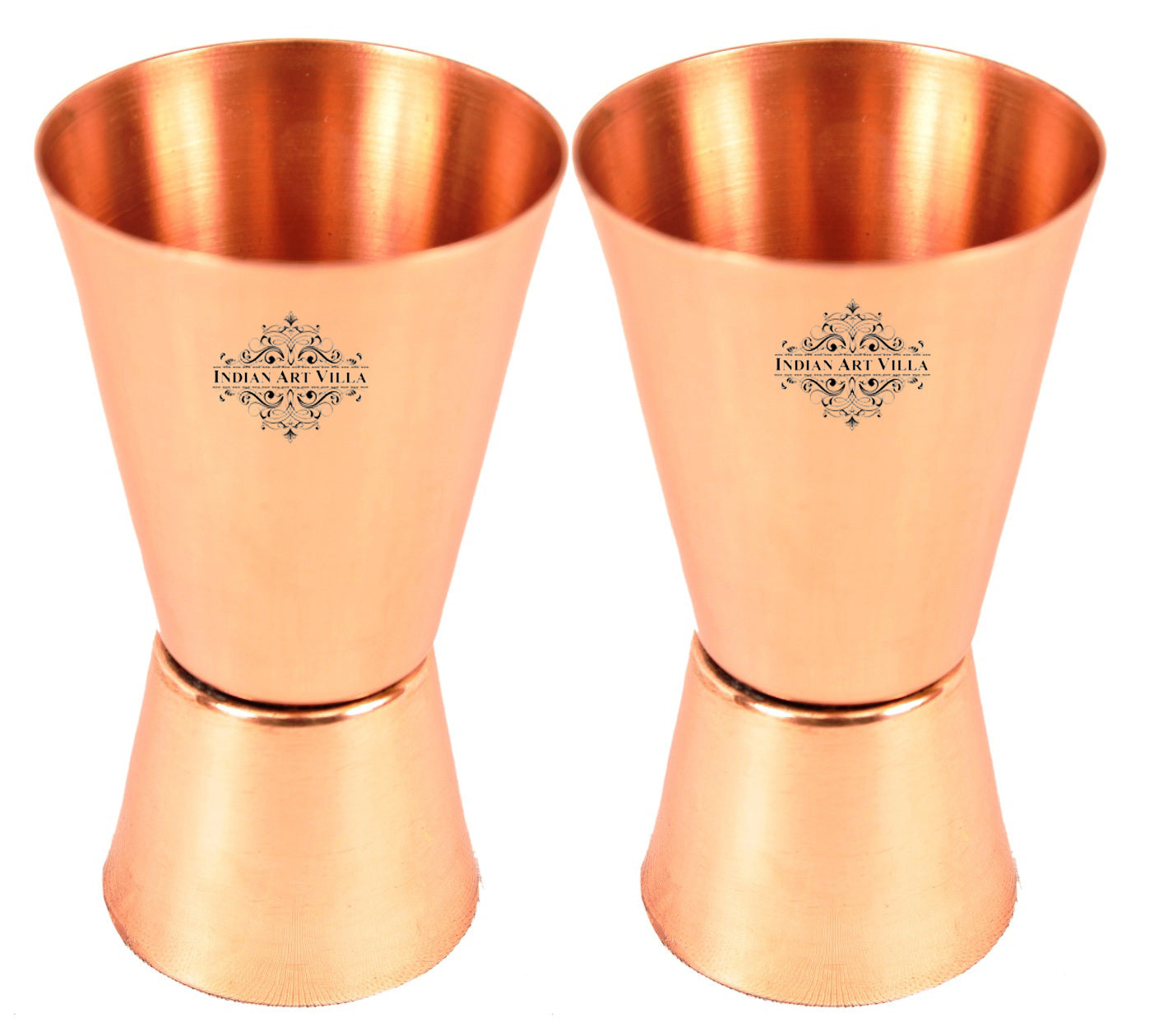 Set of 2 Pure Copper Shot Glass Jigger 50 ML each - Taquila Vodka Shot Drinkware Bar Hotel Restaurant Tableware
