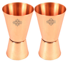 Set of 2 Pure Copper Shot Glass Jigger 50 ML each - Taquila Vodka Shot Drinkware Bar Hotel Restaurant Tableware