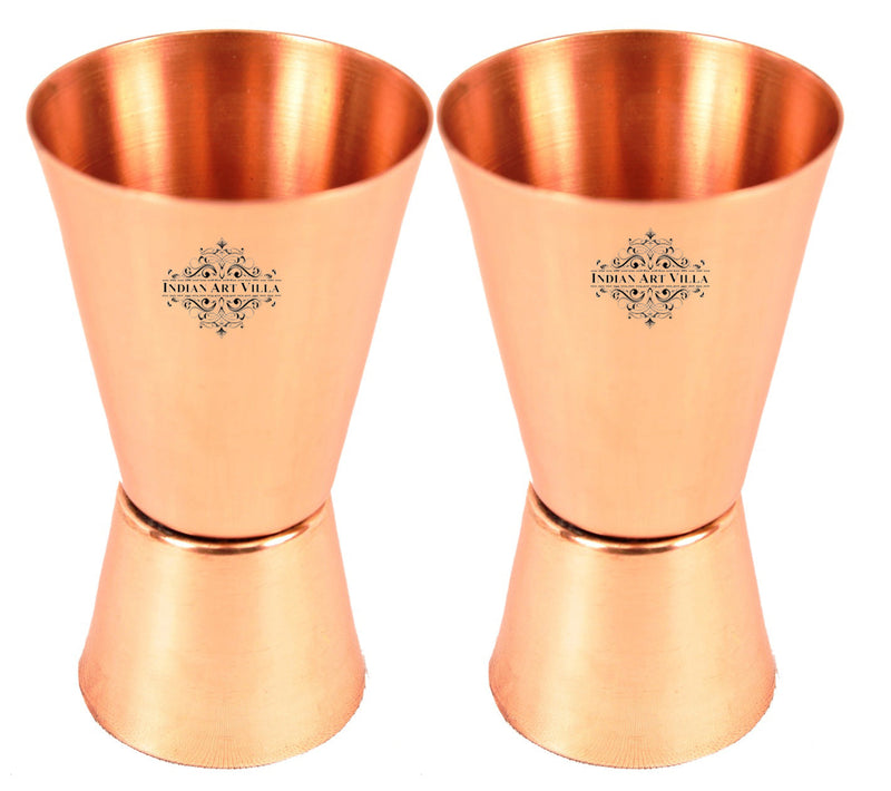 Set of 2 Pure Copper Shot Glass Jigger 50 ML each - Taquila Vodka Shot Drinkware Bar Hotel Restaurant Tableware