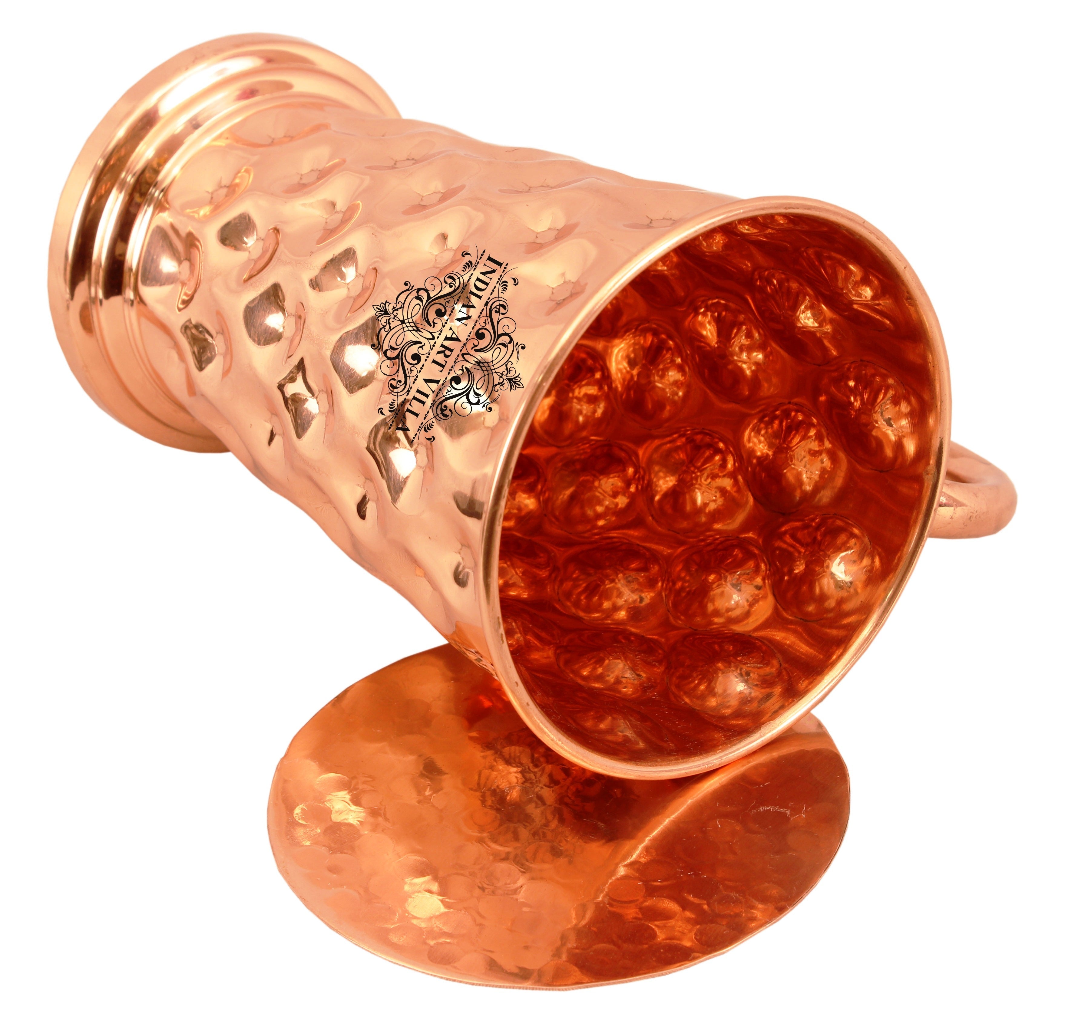 Pure Copper Big diamond Mug Moscow Mule Cup 450 ML with Coaster