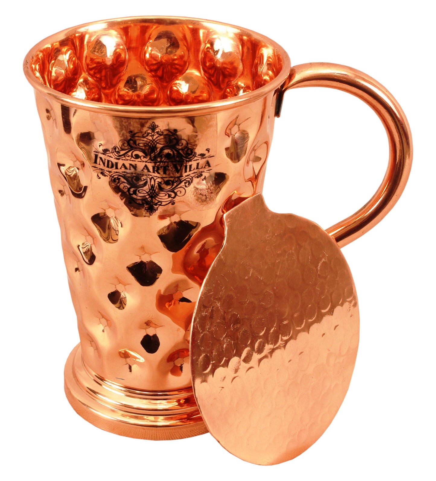 Pure Copper Big diamond Mug Moscow Mule Cup 450 ML with Coaster