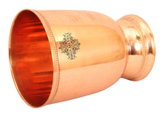 Pure Copper 2 Wine Glass Tumbler with 4 Shot Jiggers Glass, Barware Set, Best for Parties, 4 Pieces
