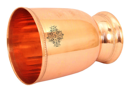 Pure Copper 2 Wine Glass Tumbler with 4 Shot Jiggers Glass, Barware Set, Best for Parties, 4 Pieces