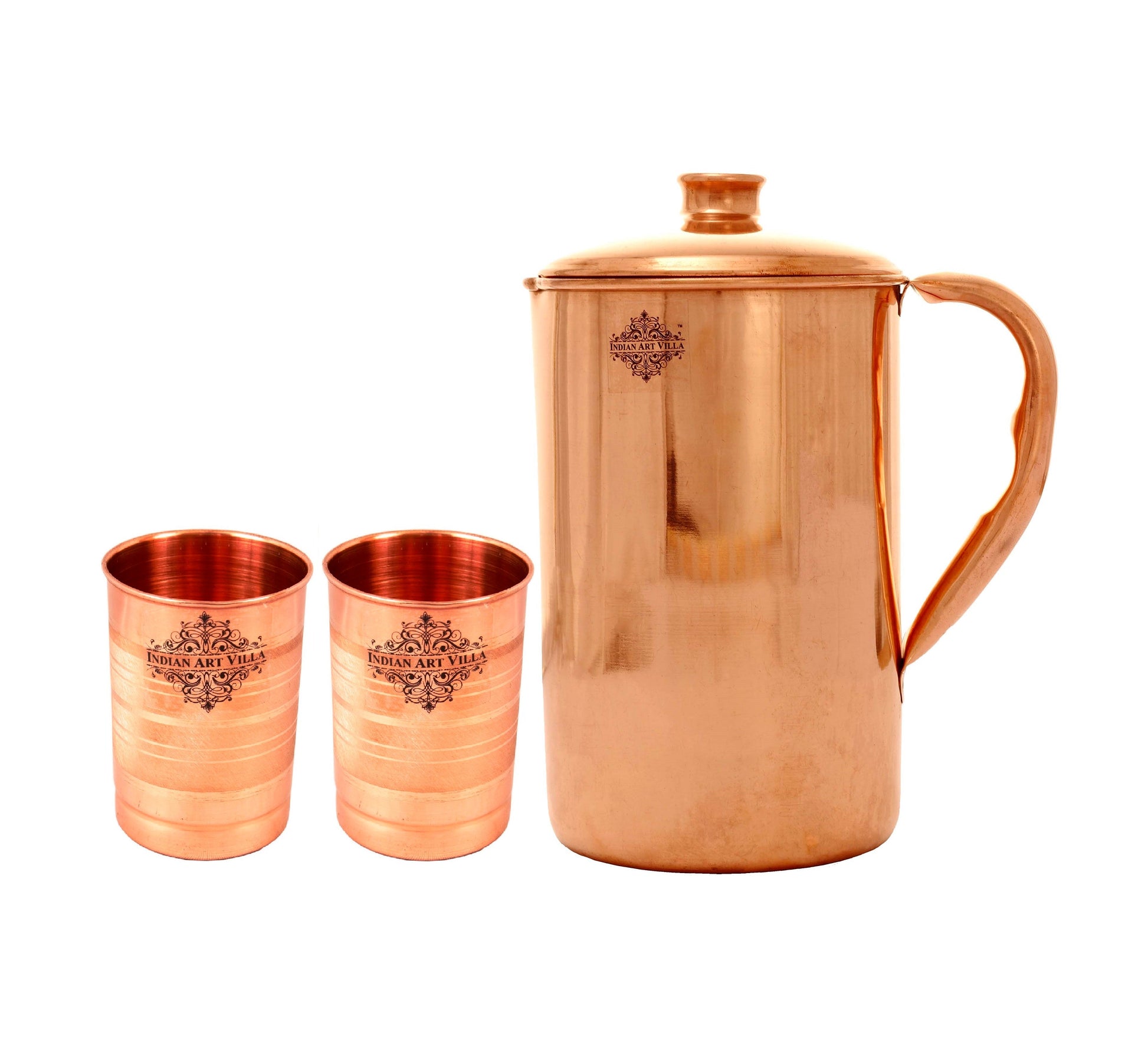 Pure Copper Jug / Pitcher with Glasses / Tumblers | Serveware | Drinkware