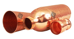 Pure Copper Hammered Cocktail Shaker Bottle with 1 Glass