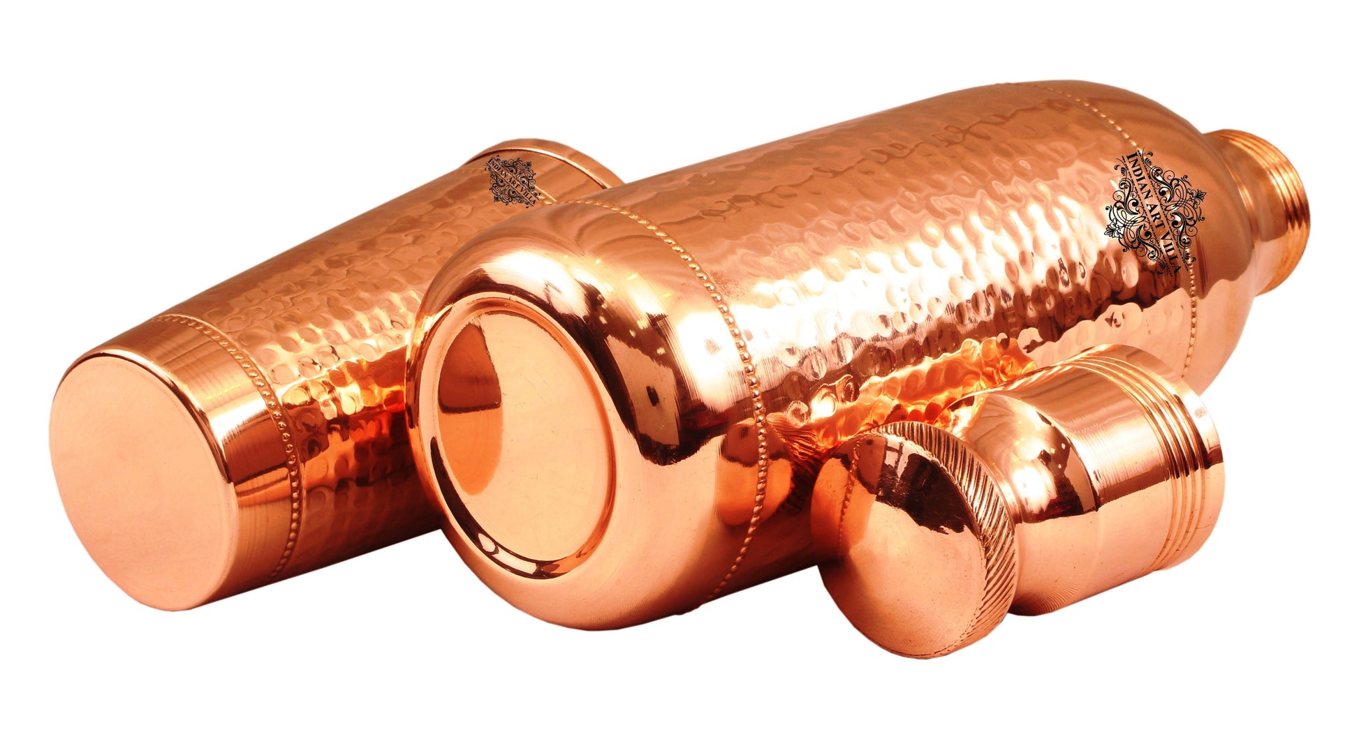 Pure Copper Hammered Cocktail Shaker Bottle with 1 Glass