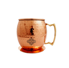 Hammered Copper Mug With Coaster, 2 Pieces, 530 ML, Brown, Drinkware & Serving Beer Wine, Bar Hotel Restaurant