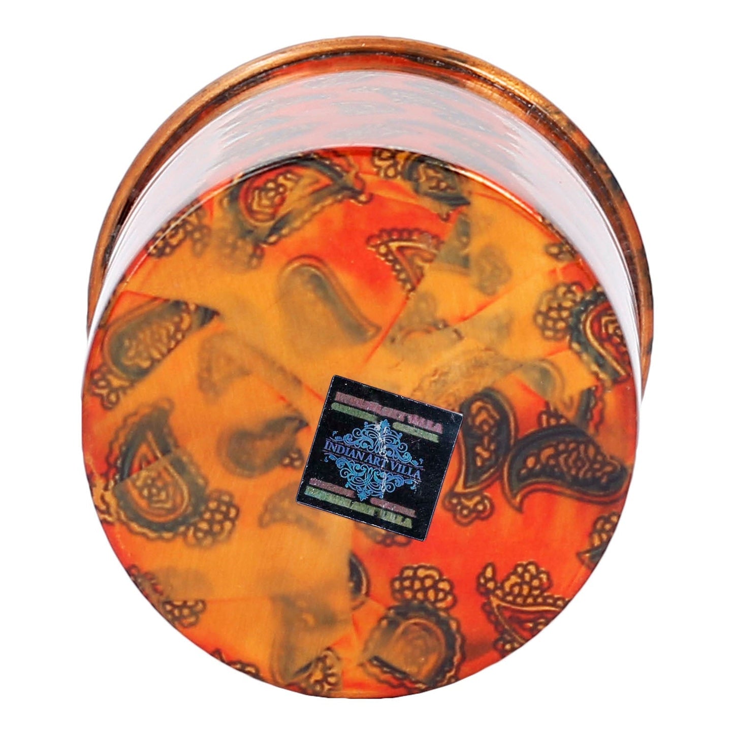 Pure Copper Jug with Glass, Printed Design Red, Diwali Anniversary Party Christmas Gift Set