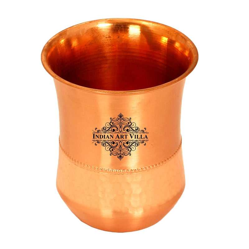 Copper Designer Hammered & Smooth Bedroom Bottle With handle and Copper Glasses,Drinkware, Diwali Anniversary Party Christmas Gift Set