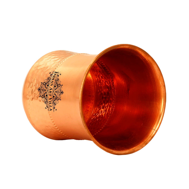 Copper Designer Hammered & Smooth Bedroom Bottle With Copper Glasses,Drinkware, Diwali Anniversary Party Christmas Gift Set