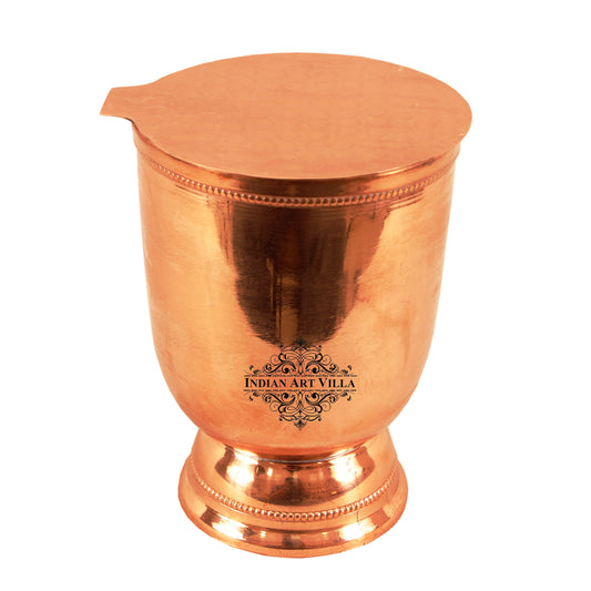 Copper Plain Design Wine Glass Tumbler with Bottom Coaster 450 ML