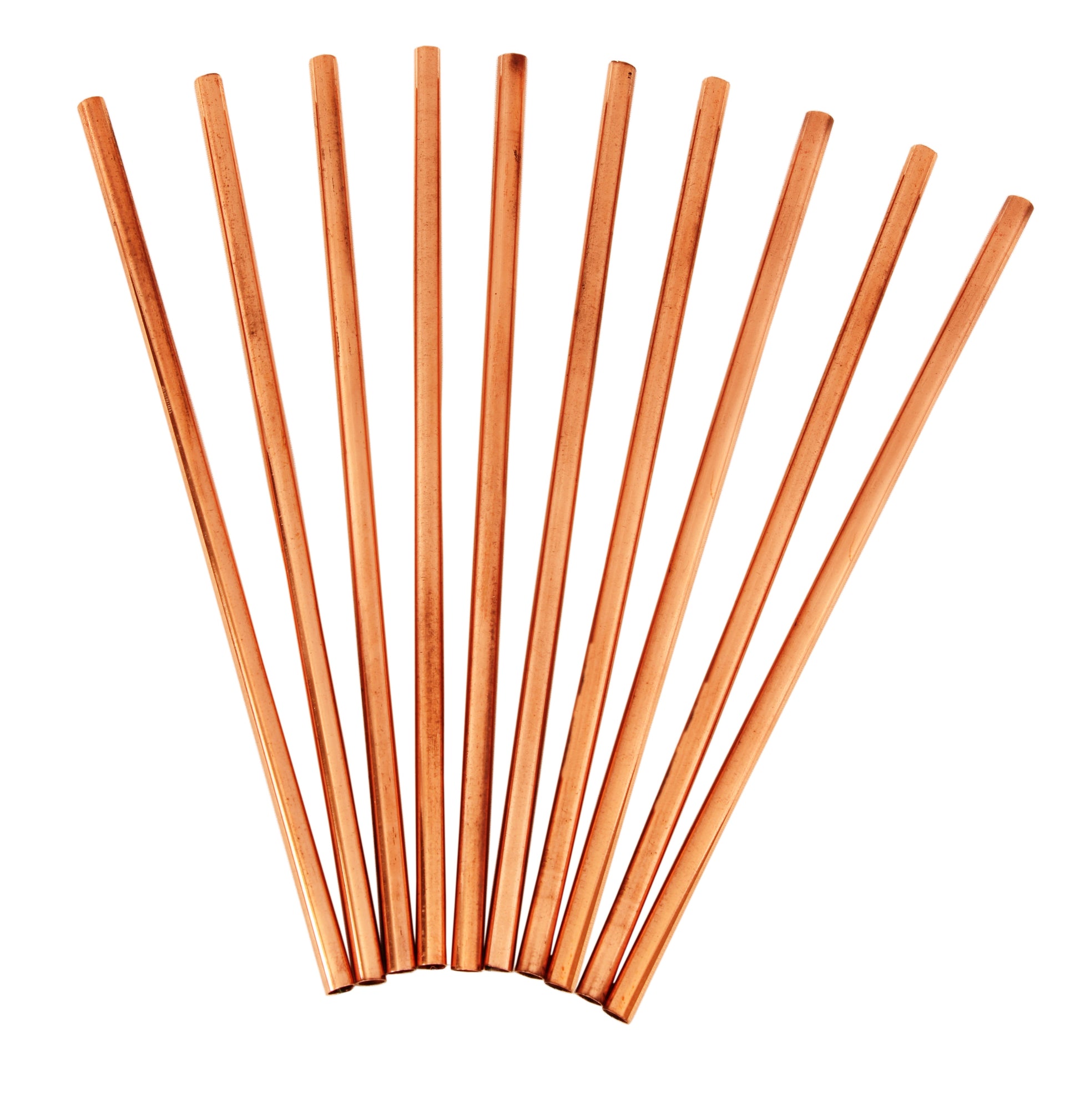 Copper Plain Design Straight Solid Straw