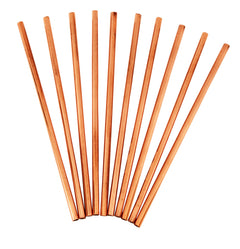 Copper Plain Design Straight Solid Straw