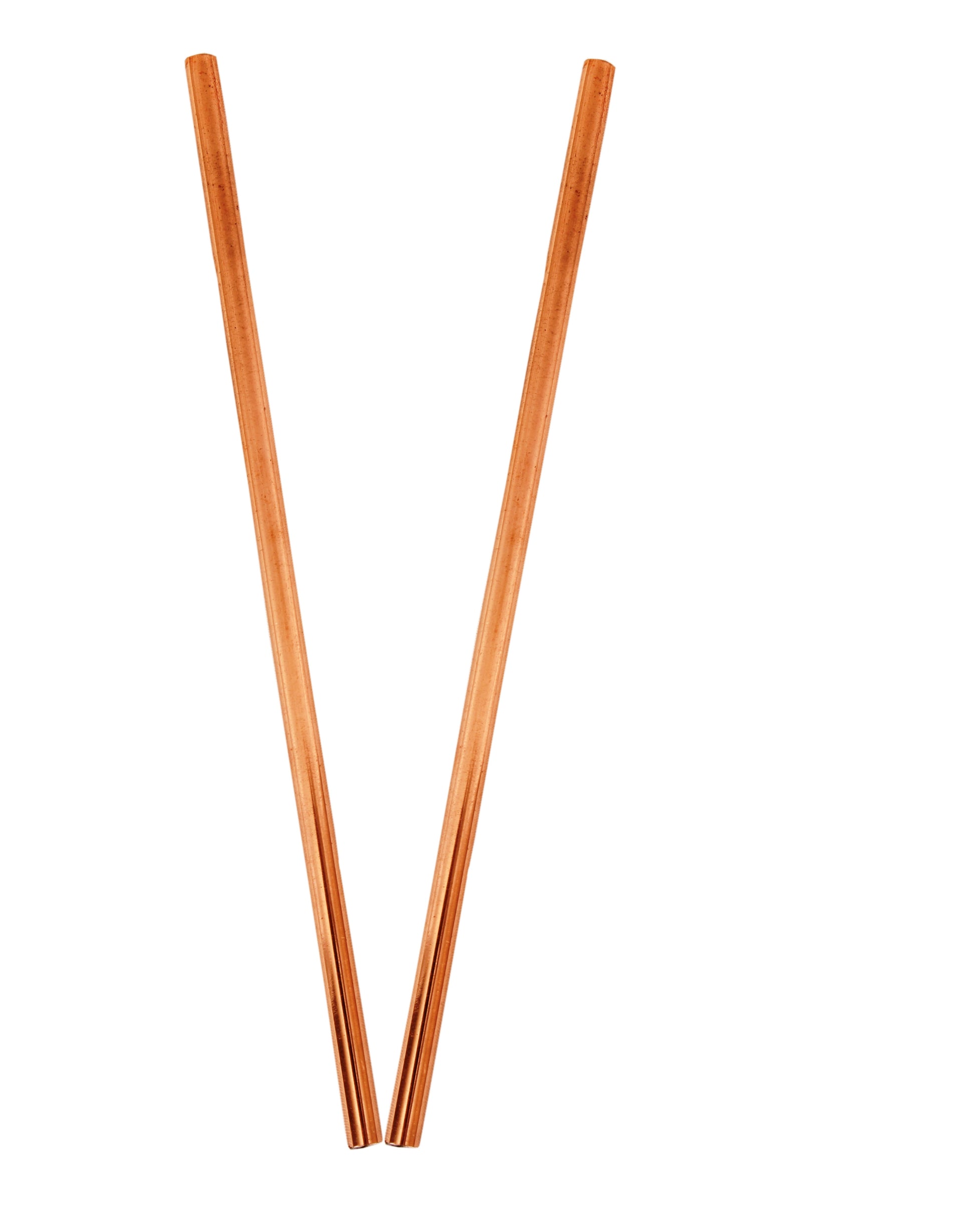 Copper Plain Design Straight Solid Straw