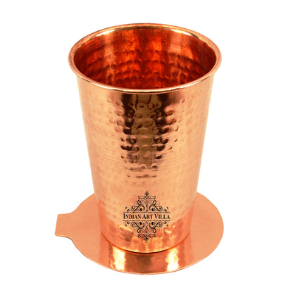 Hammered Copper Glass with Lid – Timeless Craftsmanship for Healthy Living - 300ML