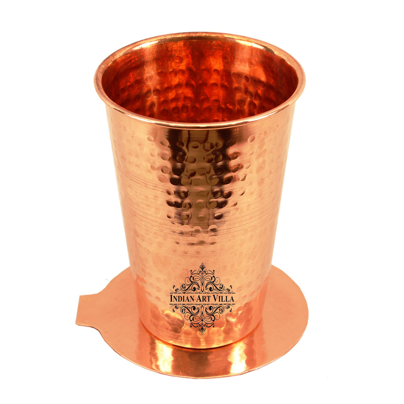 Hammered Copper Glass with Lid – Timeless Craftsmanship for Healthy Living - 300ML