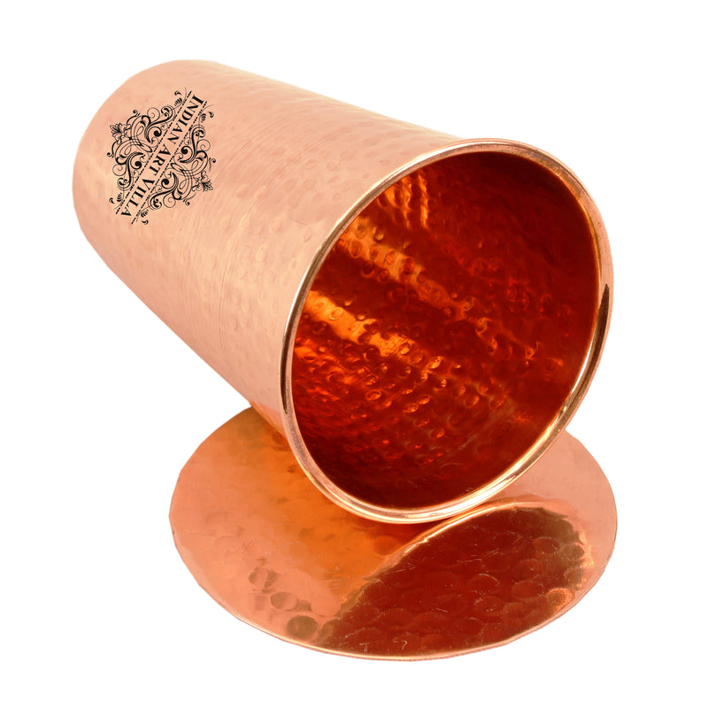 Hammered Copper Glass with Lid – Timeless Craftsmanship for Healthy Living - 300ML
