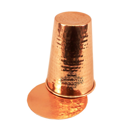 Hammered Copper Glass with Lid – Timeless Craftsmanship for Healthy Living - 300ML