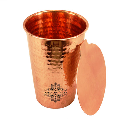 Hammered Copper Glass with Lid – Timeless Craftsmanship for Healthy Living - 300ML