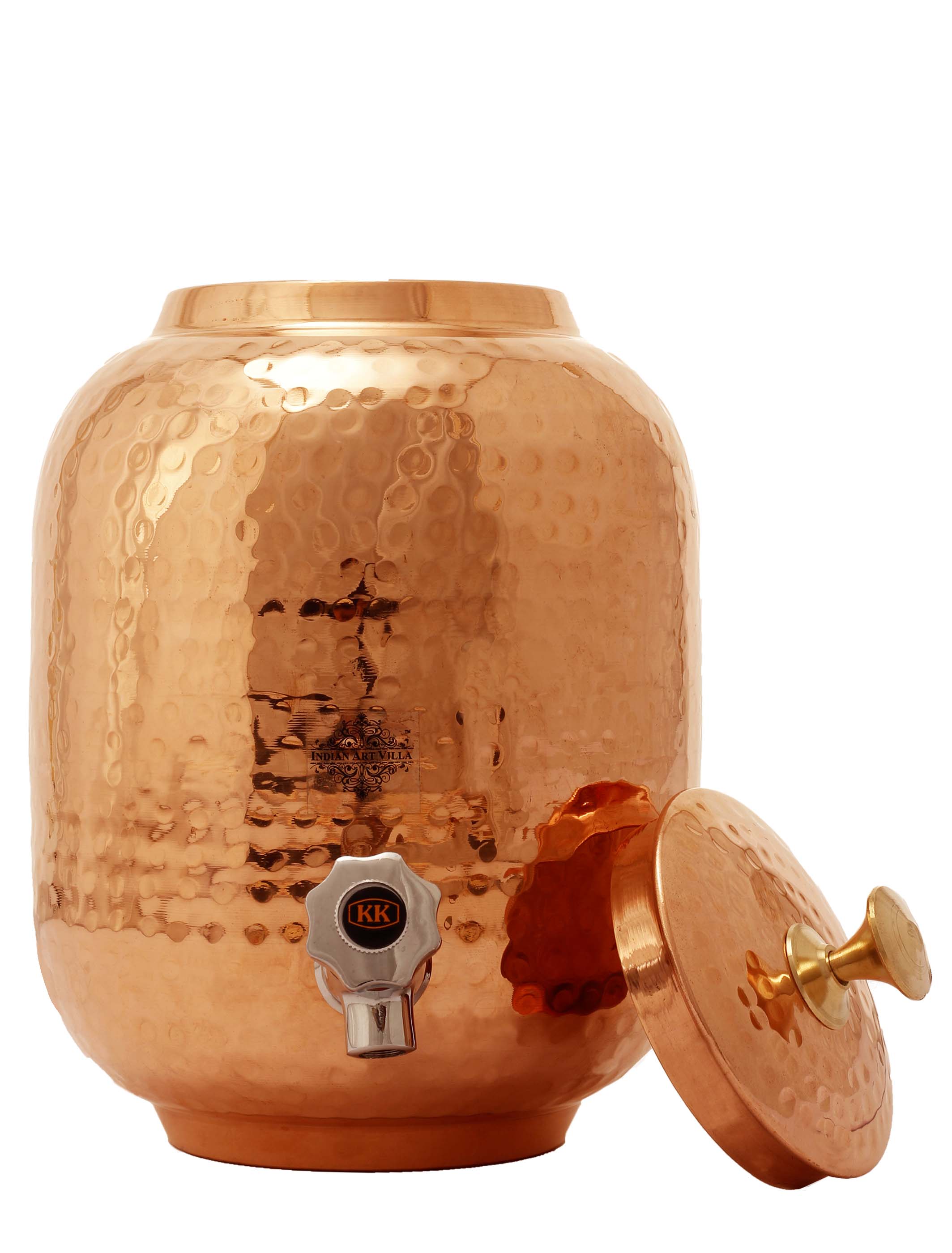 Pure Copper Water Dispenser Container With 2 Glass Tumbler