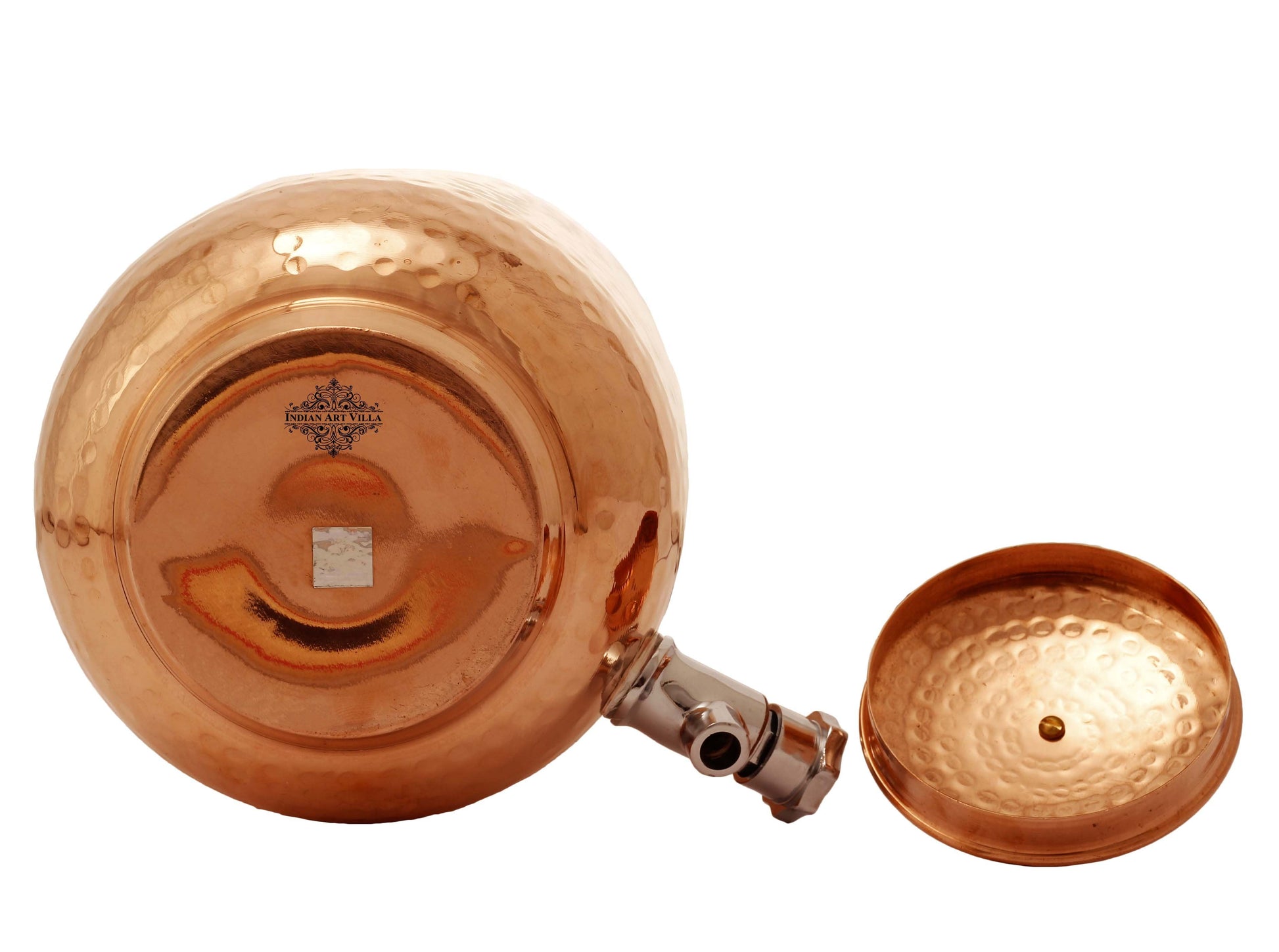 Pure Copper Water Dispenser Container With 2 Glass Tumbler