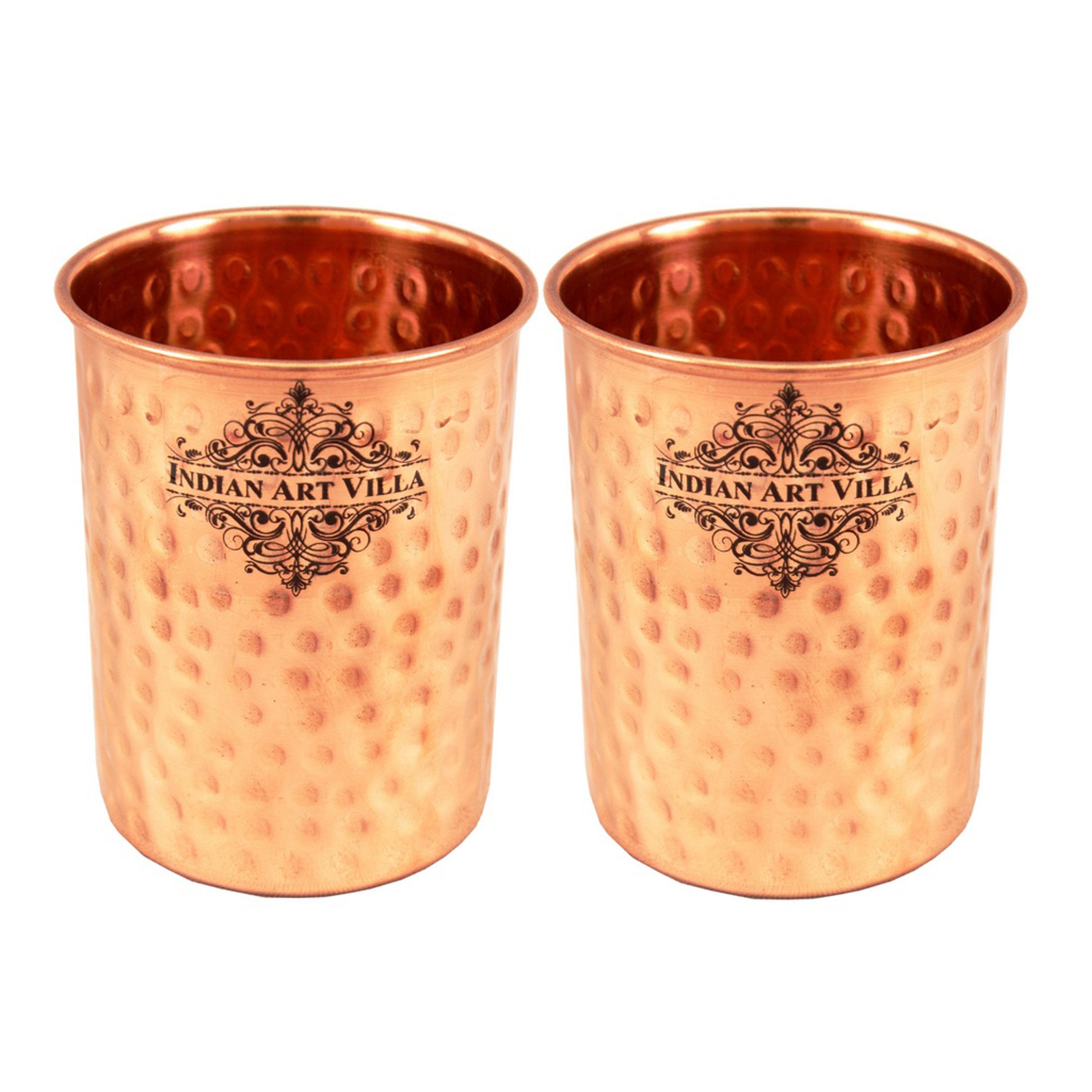 Pure Copper Hammered Design Jug| Pitcher with 2 Glass| Tumbler, Storage Drinking Water, Tableware, Drinkware For Home, Hotel, Restaurant
