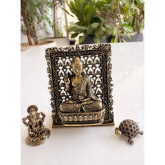 Pure Brass Miniature Buddha, Ganesha & Tortoise Murti Combo For Office Desk