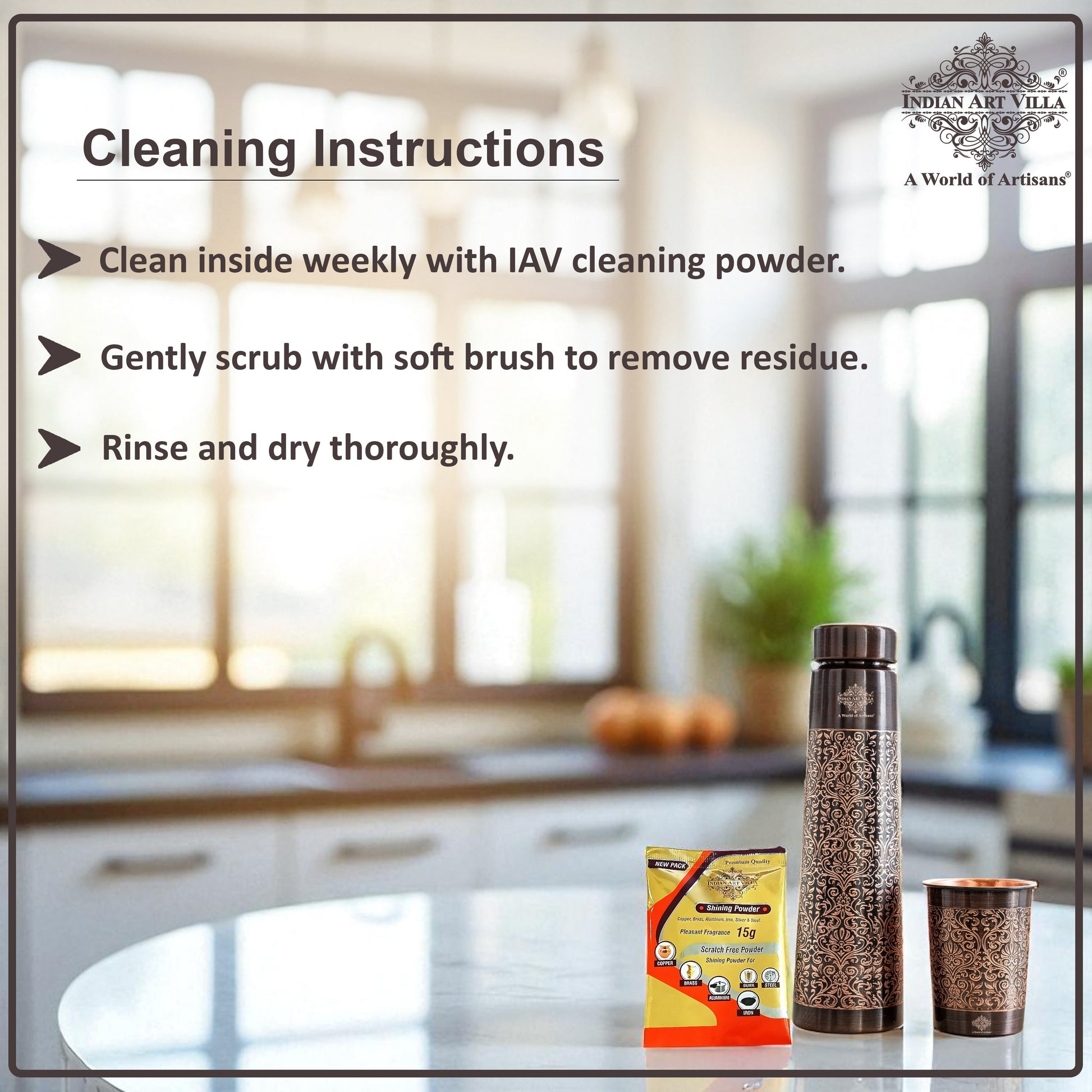 Pure Copper Drinkware Gift Set With Embossed Design One Glass & Bottle 800+275 ML