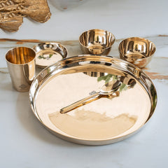 Bronze Thali Set With Mirror Shine Finish 6 Pcs