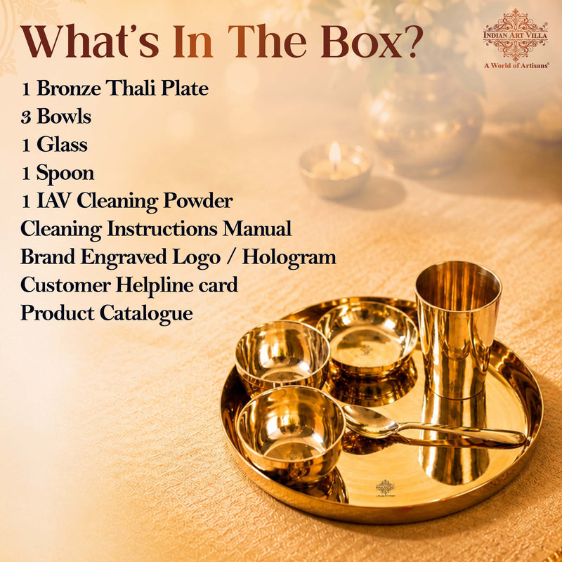 Bronze Thali Set With Mirror Shine Finish 6 Pcs