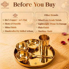 Bronze Thali Set With Mirror Shine Finish 6 Pcs