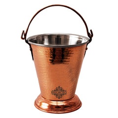 Set of S/C D/W Hammered Handi No.2,Kadhai No.2,Bucket No.1,Serving Spoon x3,6 Pieces