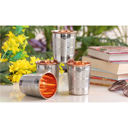 Handmade Pure Steel Copper Jug Pitcher With Glass Tumbler Gift Set