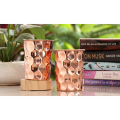 Handcrafted Pure Copper Jug with Glass Sets | Box, Diamond Design, Drinkware Gift Set