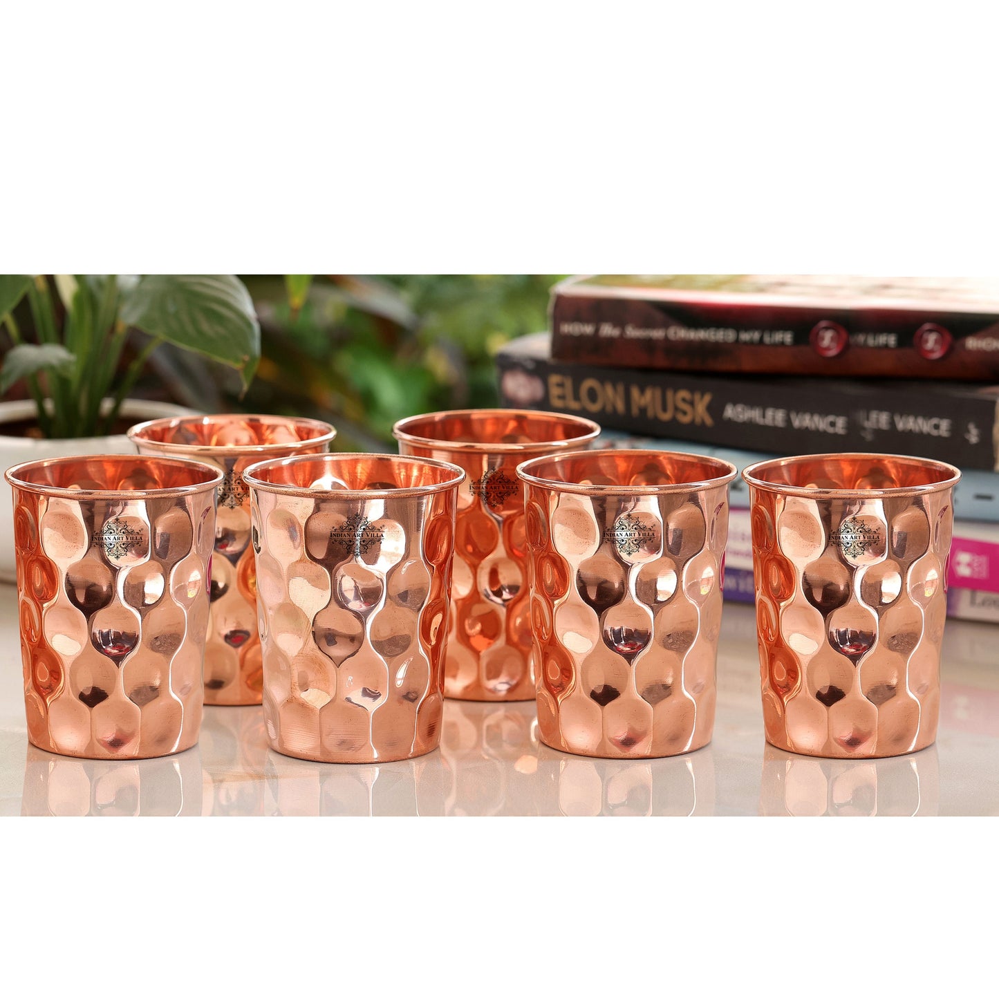 Handcrafted Pure Copper Jug with Glass Sets | Box, Diamond Design, Drinkware Gift Set